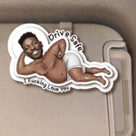 Personalised Drive Safe I Fucking Love You Wooden Photo Car Visor Clip Car Accessories Birthday Anniversary Valentine's Day Gift for Couple