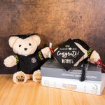 Personalised Cute Graduation Teddy Bear Plush Toy with Name and School Badge Graduation Gift for Class of 2026 Graduates