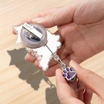 Personnalisé aquarelle 1-3 photos d'animaux de compagnie Badge rétractable avec nom et breloque patte pailletée Cadeau d'anniversaire pour le personnel médical Amoureux des animaux de compagnie