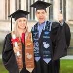 Personalized Multicolor Medical Symbols Occupational Graduation Stole with Name and Year Graduation Keepsake for Nurse Doctor Medical Graduates