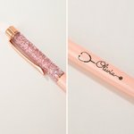 Personalisierte Stethoskop Glitter Dynamische Flüssigkeit Sand Nachfüllbare Kugelschreiber mit Namen Bürobedarf Geburtstag Geschenk für Krankenschwester Arzt medizinisches Personal