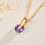 Personalized 1-5 Birthstones Rotating Necklace with Initial Dainty Jewellery Birthday Anniversary Mother's Day Gift for Mom Friend