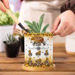 Henkilökohtainen vesiväri auringonkukka leopardi tulosta äiti-vauva karhu keraaminen kukkaruukku nimet äitienpäivä syntymäpäivälahja äidille