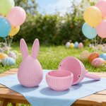 Personalised Multicolor Cute 3D-Printed Bunny Ear Design Easter Egg with Name Easter Egg Hunt Party Gift for Kids