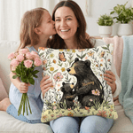 Personalised Flower Cute Mom Bear and 1-5 Baby Bears Soft Cushion Cover with Names Room Decor Mother's Day Gift for Mom