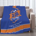 Personalized Multicolor Graduation Hat Soft Fleece Blanket with Year School Name and Warm Text Class of 2026 Gift for Graduate