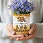 Henkilökohtainen vesiväri auringonkukka leopardi tulosta äiti-vauva karhu keraaminen kukkaruukku nimet äitienpäivä syntymäpäivälahja äidille