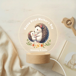Personalised First Mother’s Day Animal Acrylic Night Light with Name and Wooden Base Room Decoration Birthday Mother's Day Gift for New Mom