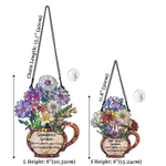 Personalized Birth Flower Stained Glass Design Suncatcher with Title and 1-10 Names Mother's Day Gift for Grandma Mom