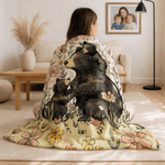 Personlig blomst søt mamma bjørn og 1-5 babybjørner mykt kaste teppe med navn romdekorasjon morsdagsgave til mamma