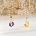Personalized 1-5 Birthstones Rotating Necklace with Initial Dainty Jewellery Birthday Anniversary Mother's Day Gift for Mom Friend