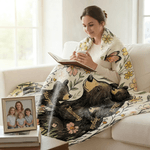 Personlig blomst søt mamma bjørn og 1-5 babybjørner mykt kaste teppe med navn romdekorasjon morsdagsgave til mamma