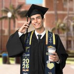 Personalized Multicolor Medical Symbols Occupational Graduation Stole with Name and Year Graduation Keepsake for Nurse Doctor Medical Graduates