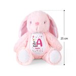Personalisierter niedlicher Plüschtier-Hase Kuscheltier mit Osterhase-Muster Initiale und Namen bedruckt Ostern Geburtstagsgeschenk für Kinder Mädchen