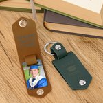 Llavero de cuero personalizado multicolor con foto de gorro de graduación con nombre y año Regalo de graduación motivador para graduados