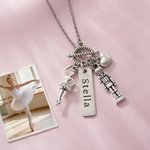 Collier personnalisé Ballerine Casse-Noisette avec nom Anniversaire Cadeau de récital de danse pour les amoureux du ballet et les danseurs
