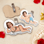 Personalised Drive Safe I Fucking Love You Wooden Photo Car Visor Clip Car Accessories Birthday Anniversary Valentine's Day Gift for Couple