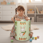 Gepersonaliseerde Leuke Konijn Wortel Wasmand met Naam en Handvat Home Decor Dagelijks Gebruik Paasgeschenk voor Kinderen