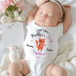Personalized Cartoon Animal 100% Cotton T-shirt Baby Bodysuit with Name First Mother's Day Gift for New Baby Mom