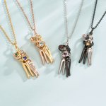 Personalisierte Paar Umarmung 2 Birthstones Halskette Zierliche Schmuck Valentinstag Jahrestag Geschenk für Paare