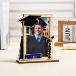 Personalized Tassel Bachelor Hat Wooden Photo Frame with Name and Base Desk Decorarion Class of 2026 Graduation Gift for Graduates