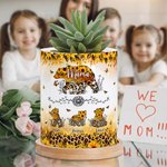 Henkilökohtainen vesiväri auringonkukka leopardi tulosta äiti-vauva karhu keraaminen kukkaruukku nimet äitienpäivä syntymäpäivälahja äidille