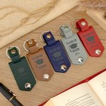 Llavero de cuero personalizado multicolor con foto de gorro de graduación con nombre y año Regalo de graduación motivador para graduados