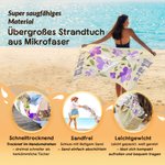 Personalisiertes Strandtuch im Retro-Stil | mit Geburtsblumen und Namen | in Übergröße erhältlich | Sommerausflug Geschenk für Familie und Freunde