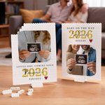 Personalized Baby Ultrasound Photo ABS Brick Puzzle with Name Year and Stand Birthday Anniversary Mother's Day Father's Day Gift for New Mom Dad