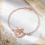 Personalized Dainty Bachelor Hat Heart Zircon Bracelet with Name Woman Jewelry 2026 Graduation Birthday Gift for Graduates