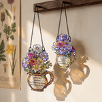 Personalized Birth Flower Stained Glass Design Suncatcher with Title and 1-10 Names Mother's Day Gift for Grandma Mom