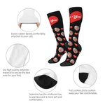 Personalised Romantic Heart Face Photo Mid-Calf/Knee High Socks with Text Mother's Day Father's Day Birthday Gift for Lover Friend Parent
