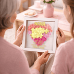 Personalized 2-8 Puzzle Names Love Paper Flower Shadow Box Frame with Title Home Decor Mother's Day Gift for Women