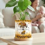 Henkilökohtainen vesiväri auringonkukka leopardi tulosta äiti-vauva karhu keraaminen kukkaruukku nimet äitienpäivä syntymäpäivälahja äidille