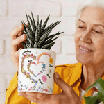 Henkilökohtainen vesiväri Syntymä Kukka Perhonen Rakkaus Sydän Keraaminen Kukkaruukku nimellä Äitienpäivä Syntymäpäivä Lahja Isoäiti Äiti