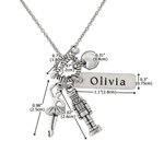 Collier personnalisé Ballerine Casse-Noisette avec nom Anniversaire Cadeau de récital de danse pour les amoureux du ballet et les danseurs