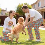 Personalized Colorful Plaid Face Photo Adult Pajamas Set with Name Daily Wear Anniversary Birthday Gift for Couple Pet Lover
