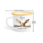 Tazza personalizzata Happy Easter Cute Bunny 12 oz smaltata con nome Festa di Pasqua Regalo di compleanno per bambini