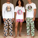 Personalized Colorful Plaid Face Photo Adult Pajamas Set with Name Daily Wear Anniversary Birthday Gift for Couple Pet Lover