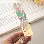 Personalised Birth Flower Butterfly Gold Metal Bookmark with Text and Decorative Chain Daily Use Birthday Gift for Women Book Lovers