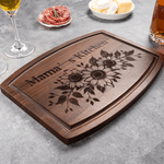 Tagliere personalizzato per salumi con titolo e scanalatura per succhi di frutta Regalo di inaugurazione per mamma, coppia e famiglia