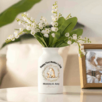 Personalised Cartoon Animal Wreath White Ceramic Vase with Name Home Decoration Mother's Day Birthday Gift for Mom Grandma