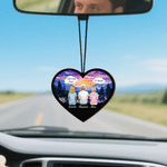 Henkilökohtainen Sydämen muotoinen muistomerkki Auton taustapeili koriste Perhe sarjakuvahahmot nimellä Auton koriste Syntymäpäivälahja vanhemmille Rakkaat ystävät