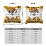 Personalised Bear Mom and 1-6 Baby Bears Sunflower Leopard Print Soft Cushion Cover with Names Home Decor Mother's Day Gift for Mom
