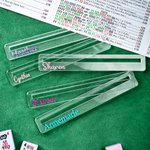 Mahjong Line Finder Acrylique Transparent Nom Multicolore Personnalisé Mahjong Line Finder Mahjong Night Birthday Gift for Mahjong Enthusiasts