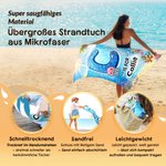Personalisiertes Strandtuch mit Wassereffekt-Initiale | Meerestiermotiv | in Übergröße erhältlich | Sommerausflug Geburtstag Geschenk für Kinder