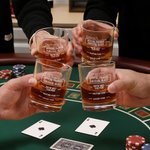 Personalized Football Team Pour Line 10 oz Whiskey Glass with Name Father's Day Birthday Gift for Football Fans