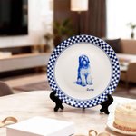 Assiette en céramique avec nom et support pour portrait d'animal de compagnie personnalisé et dessiné à la main Décoration de la maison Utilisation quotidienne Sympathie Cadeau commémoratif pour le pr