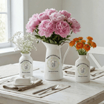 Personalised Cartoon Animal Wreath White Ceramic Vase with Name Home Decoration Mother's Day Birthday Gift for Mom Grandma