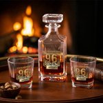 Personalized Vintage Style Whiskey Decanter with Name and Number Bar Accessory Birthday Father's Day Gift for Whiskey Lovers